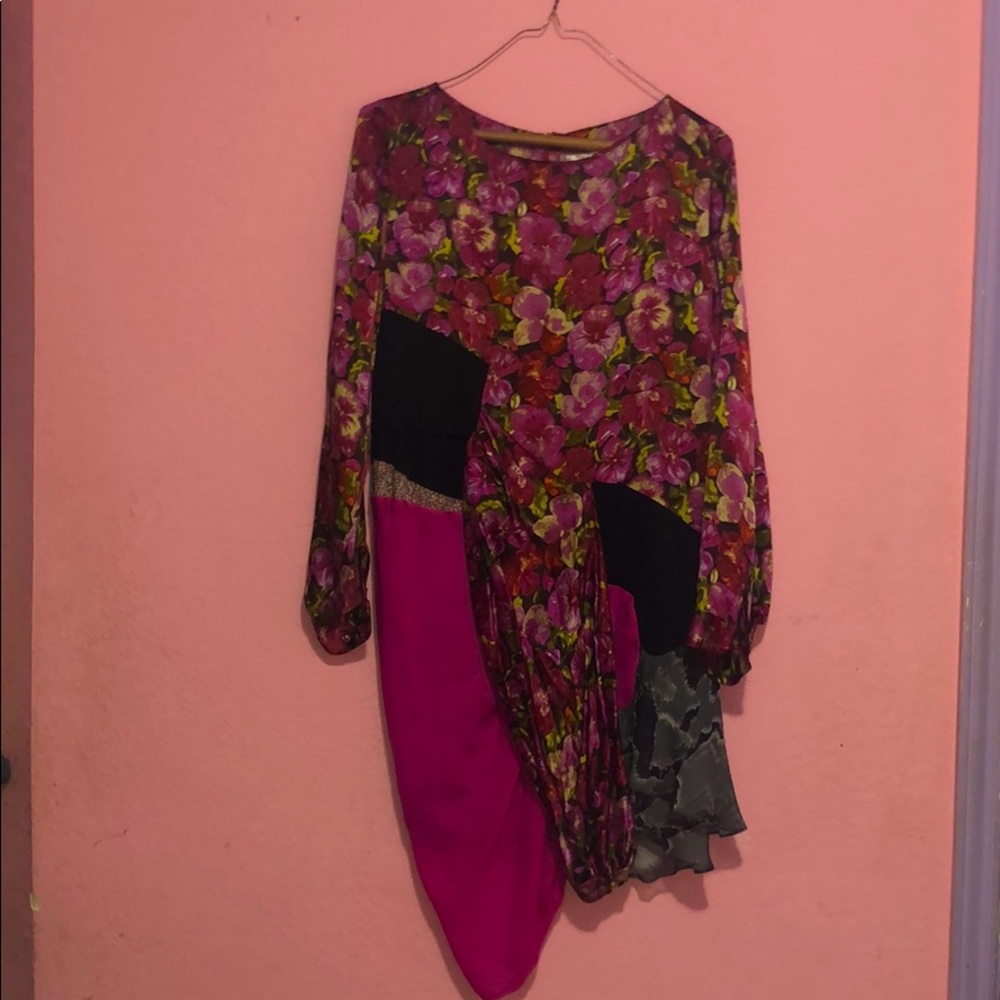 Michael Van Der Ham Floral Asymmetrical Dress